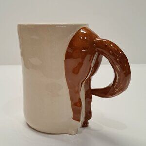Vintage 1984 Horse Mug Funny Novelty Studio Pottery Coffee Cup Signed